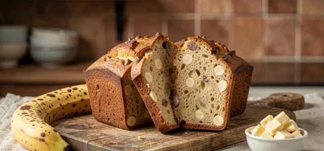 Recette gourmande : cake à la banane et chocolat blanc facile à réaliser